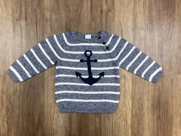 Fehér|Szürke színű Fiú Pulóver - ( H&M ) 74