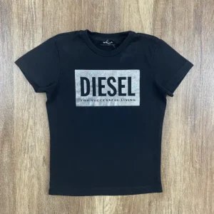 Fekete színű Rövid ujjú Fiú Póló (Diesel) 110, 116