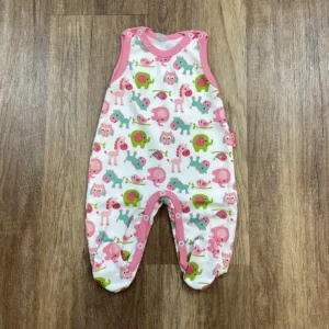 Fehér, Rózsaszín színű Ujjatlan Lány Rugdalózó (Egyéb) 68