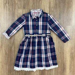 Fehér, Kék színű Hosszú ujjú Lány Ruha (Young Dimension) 110, 116