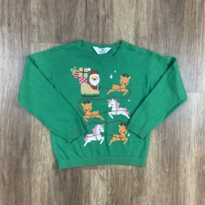 Zöld színű Hosszú ujjú Lány Pulóver (H&M) 122, 128