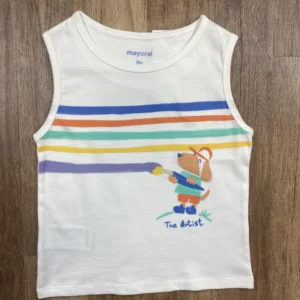 Fehér színű Ujjatlan Fiú Póló (Mayoral) 98