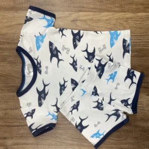 Fehér, Kék színű Rövid szárú Fiú Pizsama (H&M) 104, 98