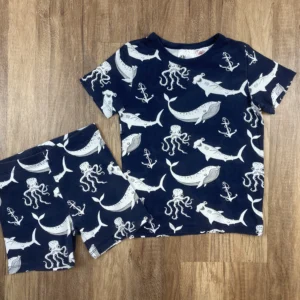 Fehér, Kék színű Rövid szárú Fiú Pizsama (H&M) 110, 116