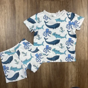 Fehér, Kék színű Rövid szárú Fiú Pizsama (H&M) 110, 116