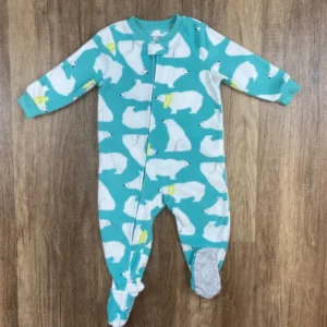 Fehér, Zöld színű Hosszú ujjú Fiú Rugdalózó (Carter's) 80