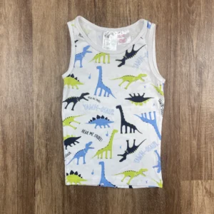 Fehér, Kék, Zöld színű Ujjatlan Fiú Trikó (H&M) 110, 116