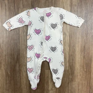 Rózsaszín, Vaj színű Hosszú szárú Lány Rugdalózó (Next) 74