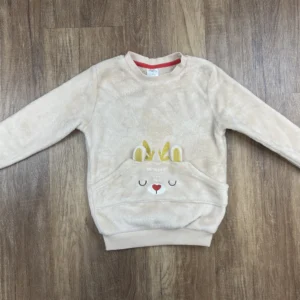 Bézs színű Kapucnis Lány Pulóver (Egyéb) 104, 110