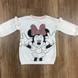 Fehér színű Hosszú ujjú Lány Pulóver (Disney) 86, 92