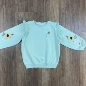 Zöld színű Hosszú ujjú Lány Pulóver (F&F) 98