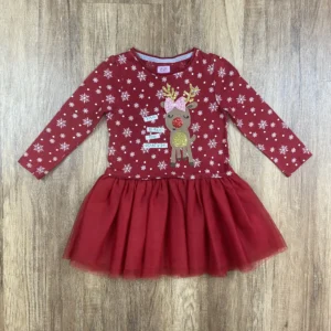 Piros színű Hosszú ujjú Lány Ruha (F&F) 104, 98