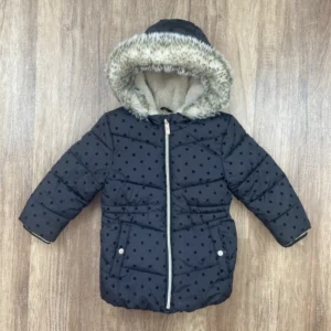 Fekete színű Kapucnis Lány Kabát (F&F) 104, 98