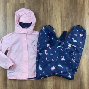 Kék, Rózsaszín színű Kantáros Lány Kabát (Lupillu) 122, 128