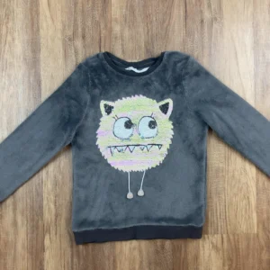 Szürke színű Hosszú ujjú Lány Pulóver (H&M) 122, 128