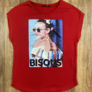 Piros színű Rövid ujjú Lány Póló (Egyéb) 134, 140