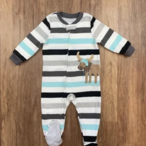 Fehér, Fekete, Kék, Szürke színű Hosszú ujjú Fiú Rugdalózó (Carter's) 80