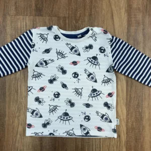 Fehér, Kék színű Hosszú ujjú Fiú Póló (Egyéb) 80