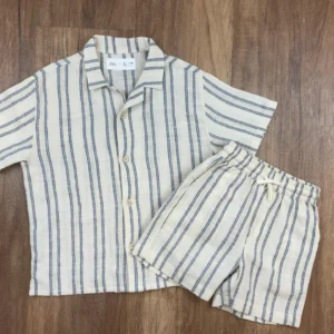 Bézs, Kék színű Rövid ujjú Fiú Ing (Zara) 104