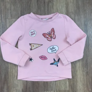 Rózsaszín színű Hosszú ujjú Lány Pulóver (H&M) 110, 116