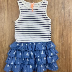 Fehér, Kék színű Ujjatlan Lány Ruha (Next) 104