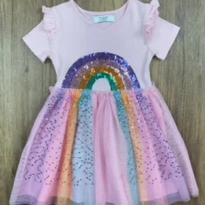 Rózsaszín színű Rövid ujjú Lány Ruha (Primark) 92, 98