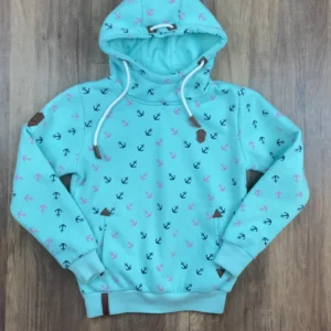 Kék színű Kapucnis Lány Pulóver (Egyéb) 134