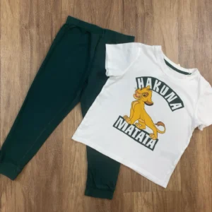 Fehér, Zöld színű Rövid ujjú Fiú Pizsama (Disney) 104, 98